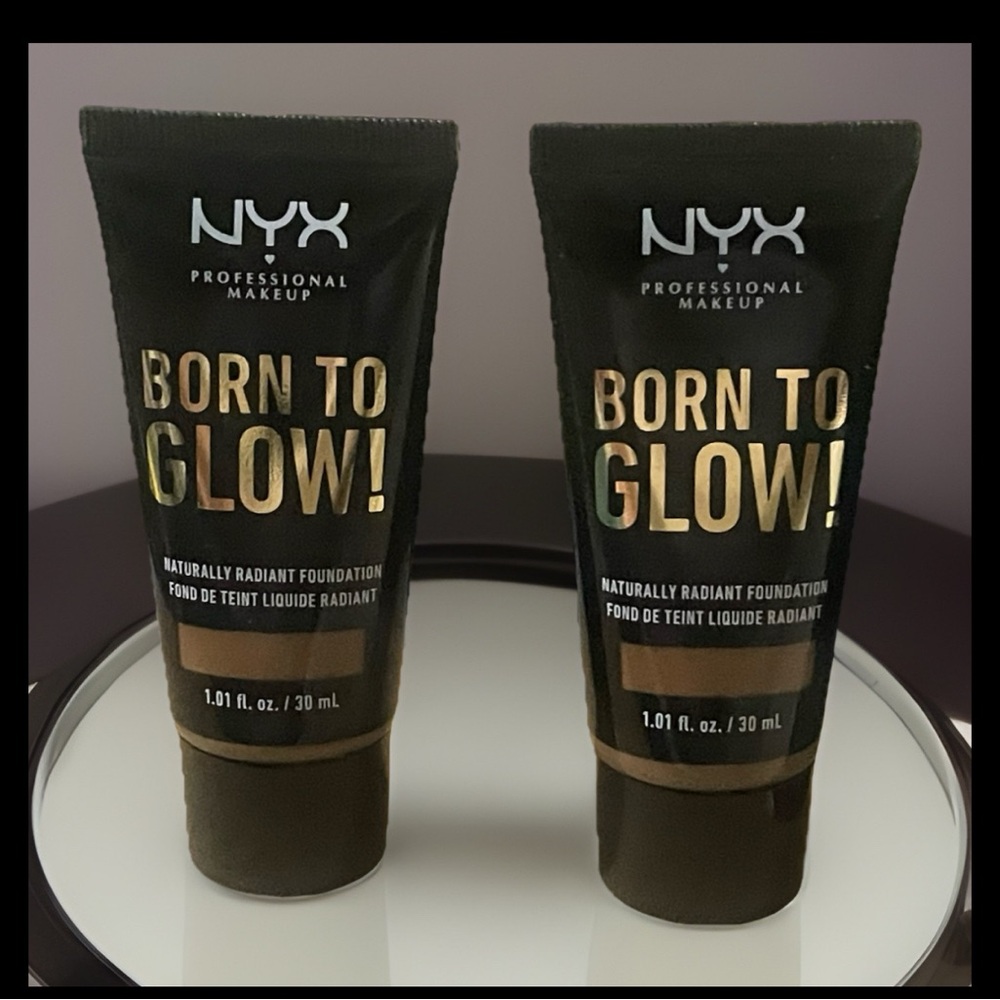 Lot of 2 NYX Born to Glow! Radiant Foundation Deep Sable BTGRF18 Professional